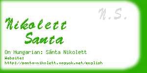 nikolett santa business card