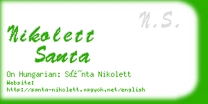 nikolett santa business card